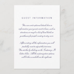 White Clean Elegant Wedding Insert Card