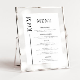 White Clean Line Wedding Dinner Menu