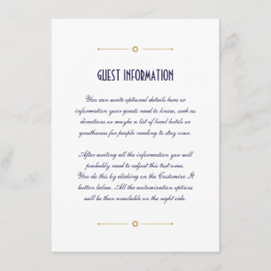White Clean Nautical Wedding Insert Card