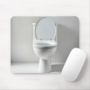 White Clean Toilet Mouse Pad