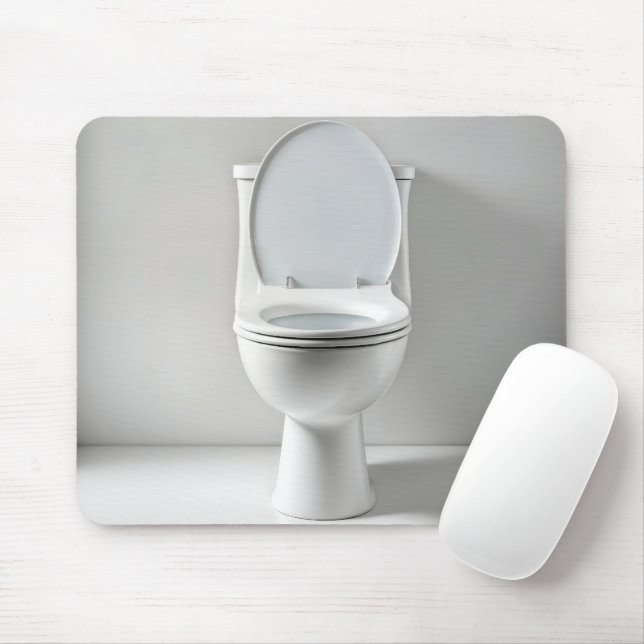 White Clean Toilet Mouse Pad (With Mouse)