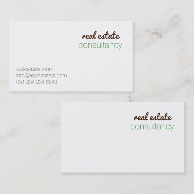 White, clear, playful business card (Front/Back)