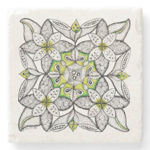 White Clematis Abstract Hand-Drawn Doodle