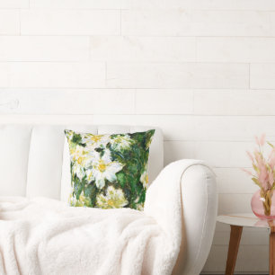 White Clematis by Claude Monet Throw Pillow