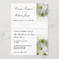 White Clematis - Civil Partnership Invitation