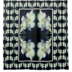 White Clematis Flower Pair Abstract Floral Pattern