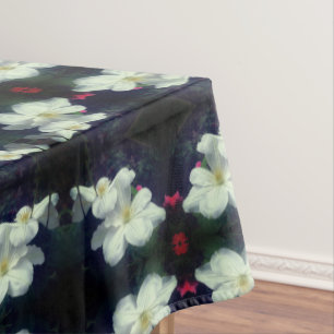 White Clematis Flower Pair Abstract  Tablecloth
