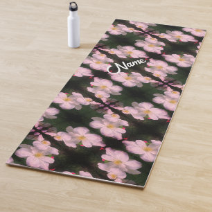 White Clematis Flowers Abstract Personalized Yoga Mat