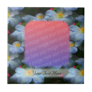 White Clematis Flowers Your Photo Tile