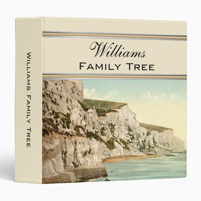 White Cliffs of Dover, England Family Tree Binder (Front/Spine)