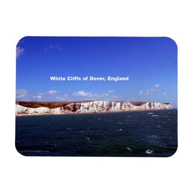 White Cliffs of Dover, England Magnet (Horizontal)