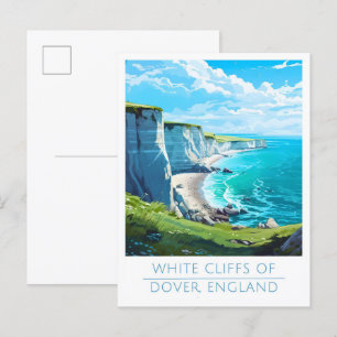 White cliffs of Dover England Vintage Travel Postcard