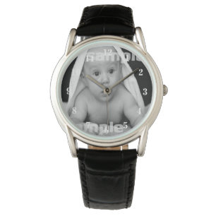 White clock face Personalized photo One Of A Kind Watch