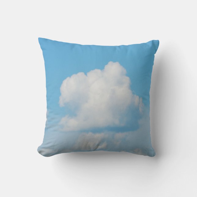 white cloud blue sky throw pillow (Front)