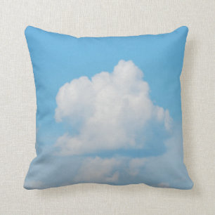 white cloud blue sky throw pillow