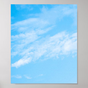 White cloud on blue sky background poster