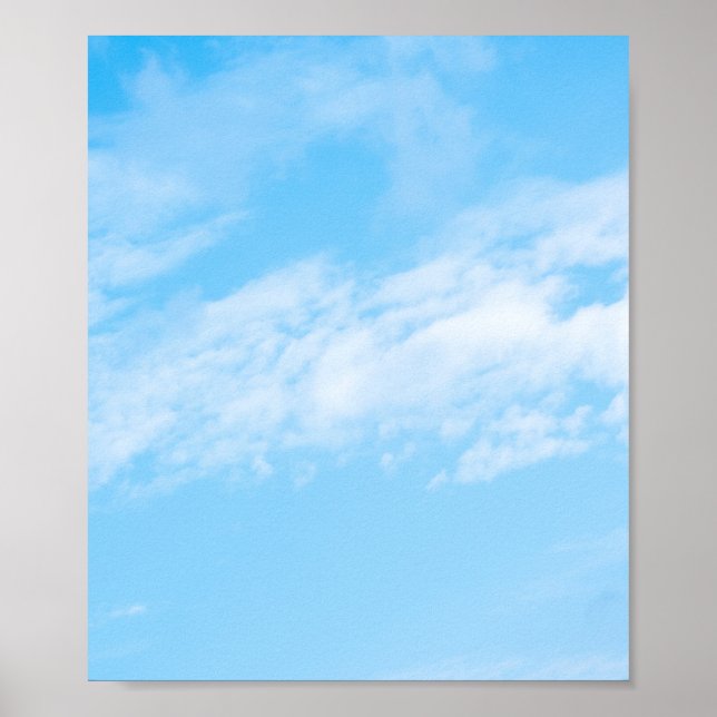 White cloud on blue sky background poster (Front)