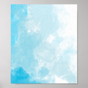White cloud on blue sky background poster