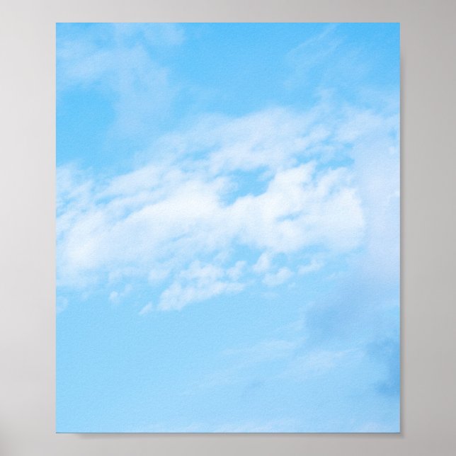 White cloud on blue sky background poster (Front)