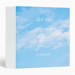 White cloud on blue sky background up in the air binder