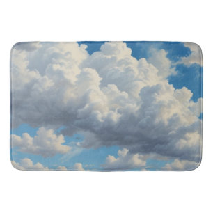 White Clouds and Clear Blue Sky Bath Mat