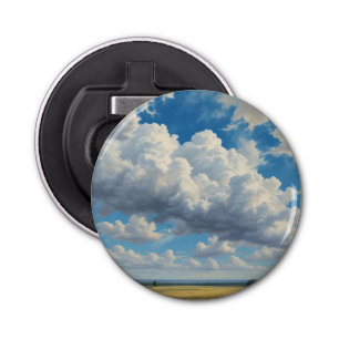 White Clouds and Clear Blue Sky Bottle Opener