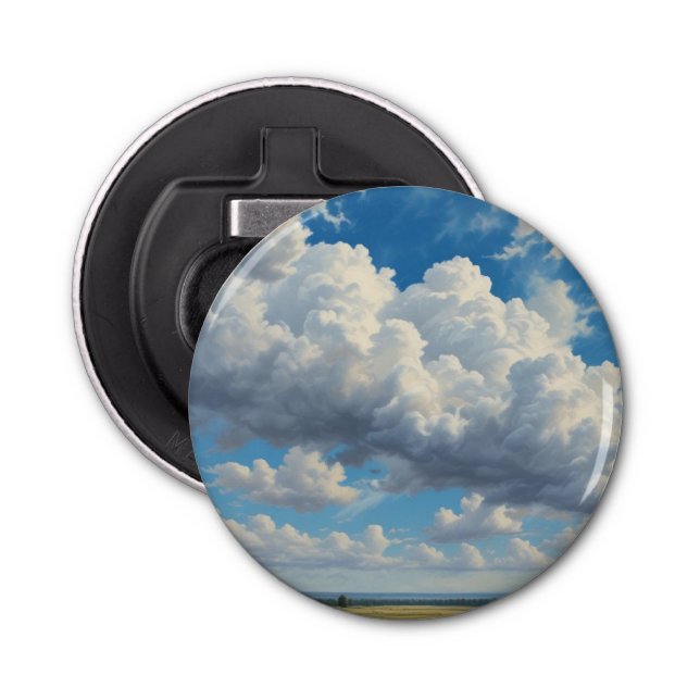 White Clouds and Clear Blue Sky Bottle Opener (Front)