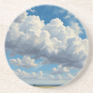 White Clouds and Clear Blue Sky Coaster