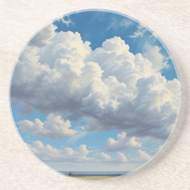 White Clouds and Clear Blue Sky Coaster (Front)