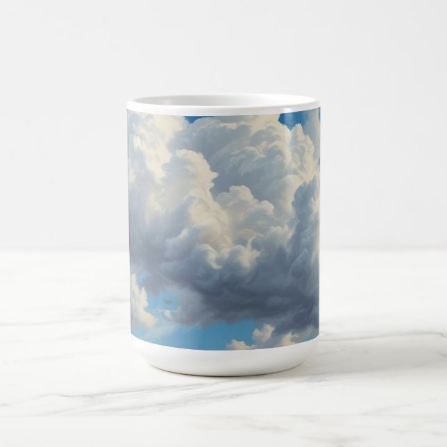 White Clouds and Clear Blue Sky Coffee Mug (Center)