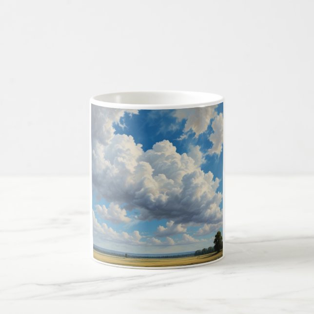 White Clouds and Clear Blue Sky Coffee Mug (Center)