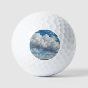 White Clouds and Clear Blue Sky Golf Balls