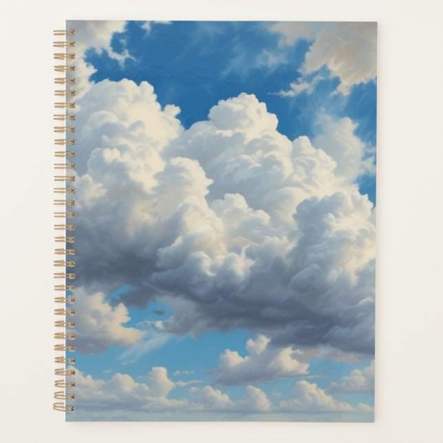 White Clouds and Clear Blue Sky Planner (Front)