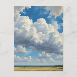 White Clouds and Clear Blue Sky Postcard