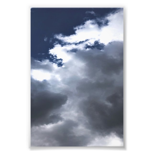 White Clouds Blue Sky Photo Enlargement (Front)