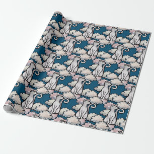 White Clouds cat in the cloudy day Wrapping Paper