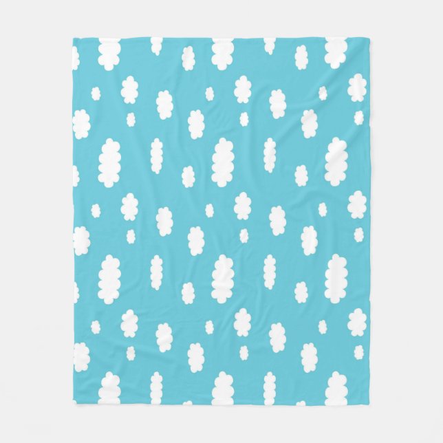White Clouds on a Blue Sky Background Fleece Blanket (Front)