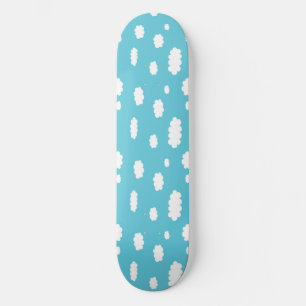 White Clouds on a Blue Sky Background Skateboard