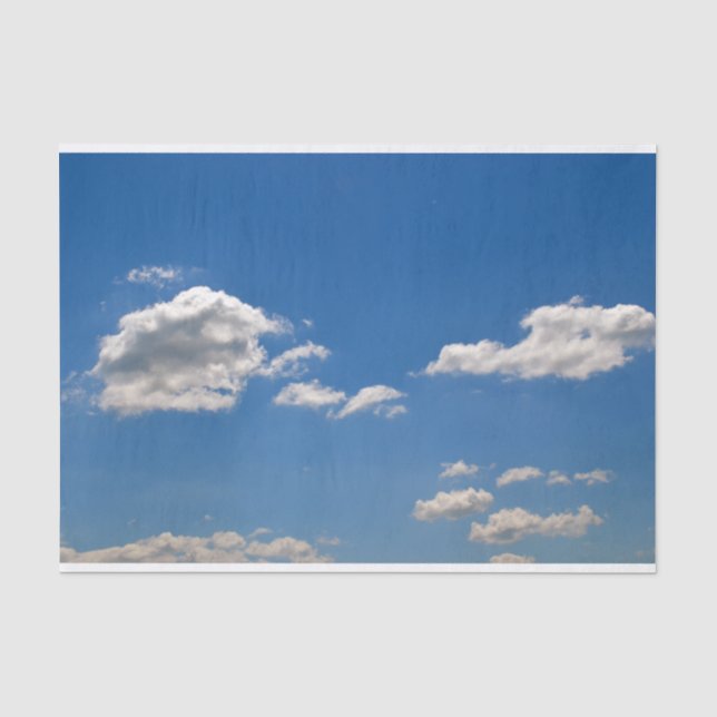White Clouds on Blue Sky   Tissue Paper (Front)