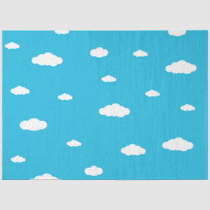 White Clouds on Light Blue Sky Tissue Paper