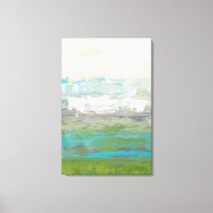 White Clouds Overlooking Beautiful Landscape Canvas Print