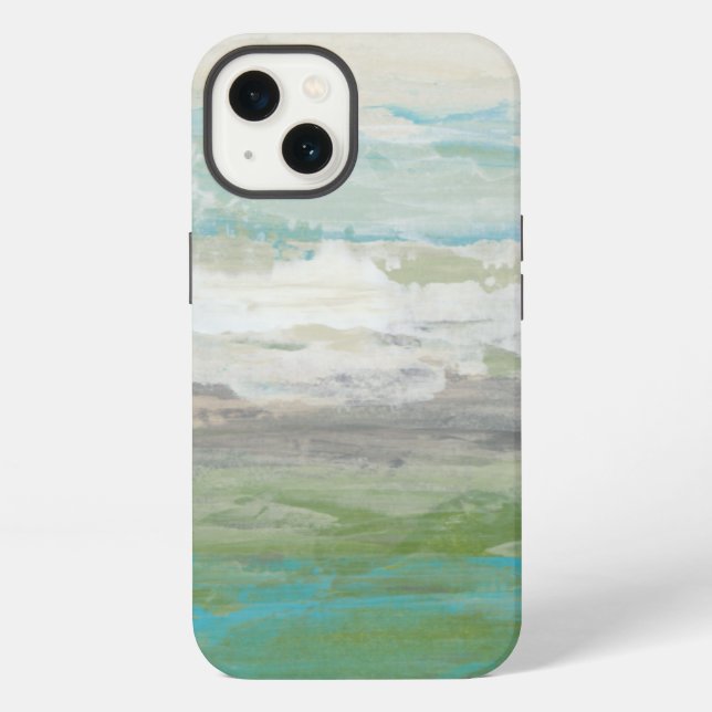 White Clouds Overlooking Beautiful Landscape iPhone Case (Back)