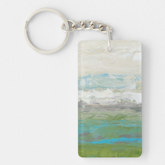White Clouds Overlooking Beautiful Landscape Keychain (Front)