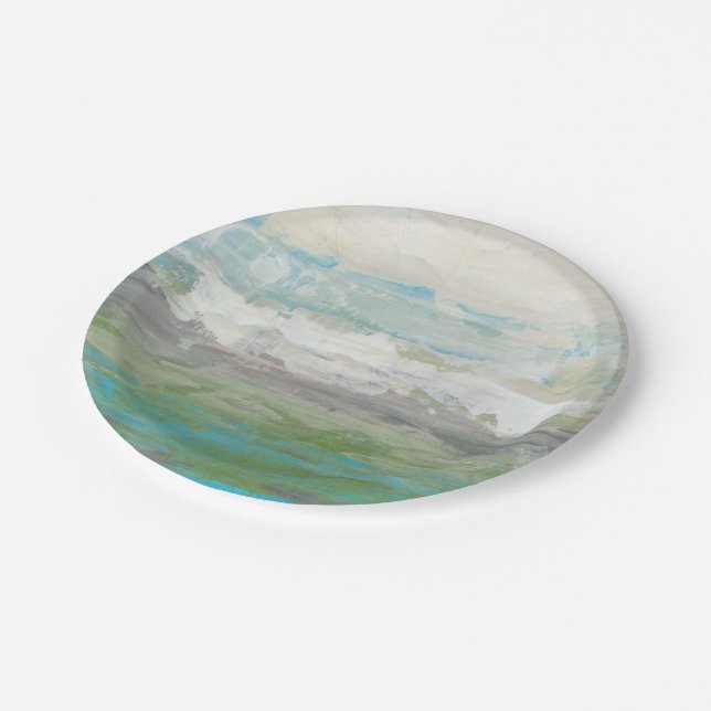 White Clouds Overlooking Beautiful Landscape Paper Plate (Angled)
