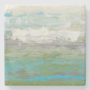 White Clouds Overlooking Beautiful Landscape Stone Coaster