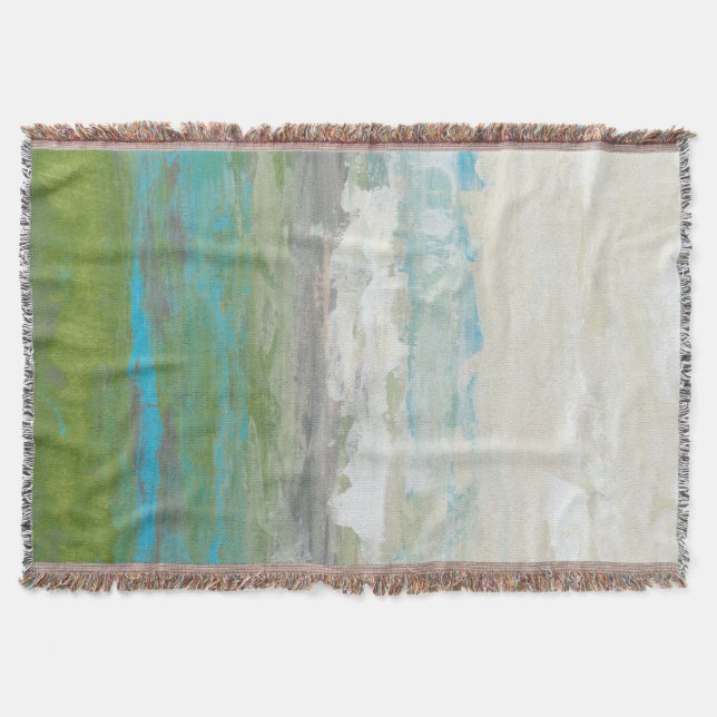 White Clouds Overlooking Beautiful Landscape Throw Blanket (Front)