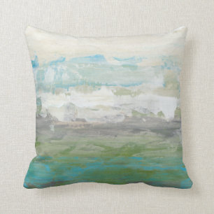White Clouds Overlooking Beautiful Landscape Throw Pillow