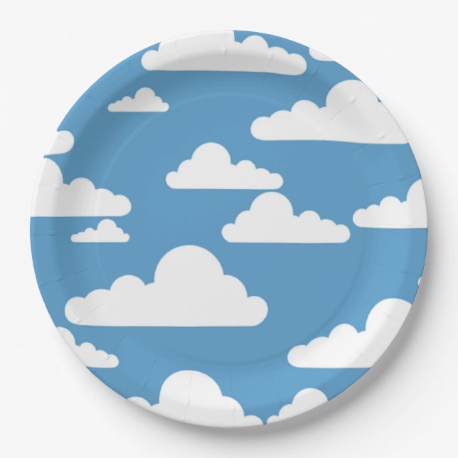 WHITE CLOUDS PAPER PLATE (Front)