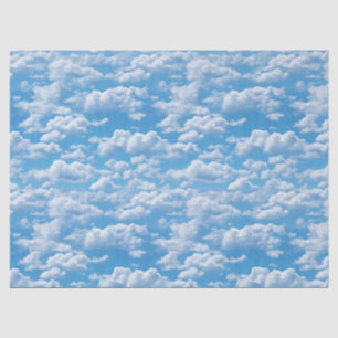 White Clouds Pattern On A Blue Sky Backgroud Tissue Paper