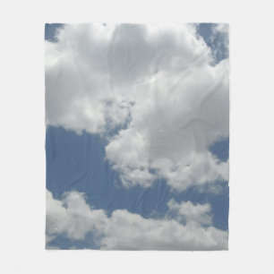 White Clouds Photo Print Fleece Blanket